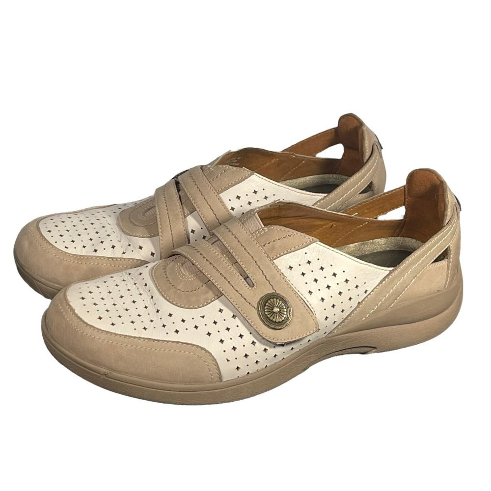Aravon By New Balance Women's Slip On Shoes Stridarc Leather Brown Tan Size 9D